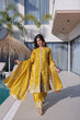 Load image into Gallery viewer, Yellow Sequins &amp; Embroidered Kurti Pant Set ClothsVilla