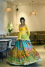 Yellow Silk Crepe Printed Lehenga Set with Embroidery & Sequins Work ClothsVilla