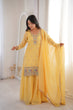 Load image into Gallery viewer, Yellow Soft Silk Sharara Set ClothsVilla