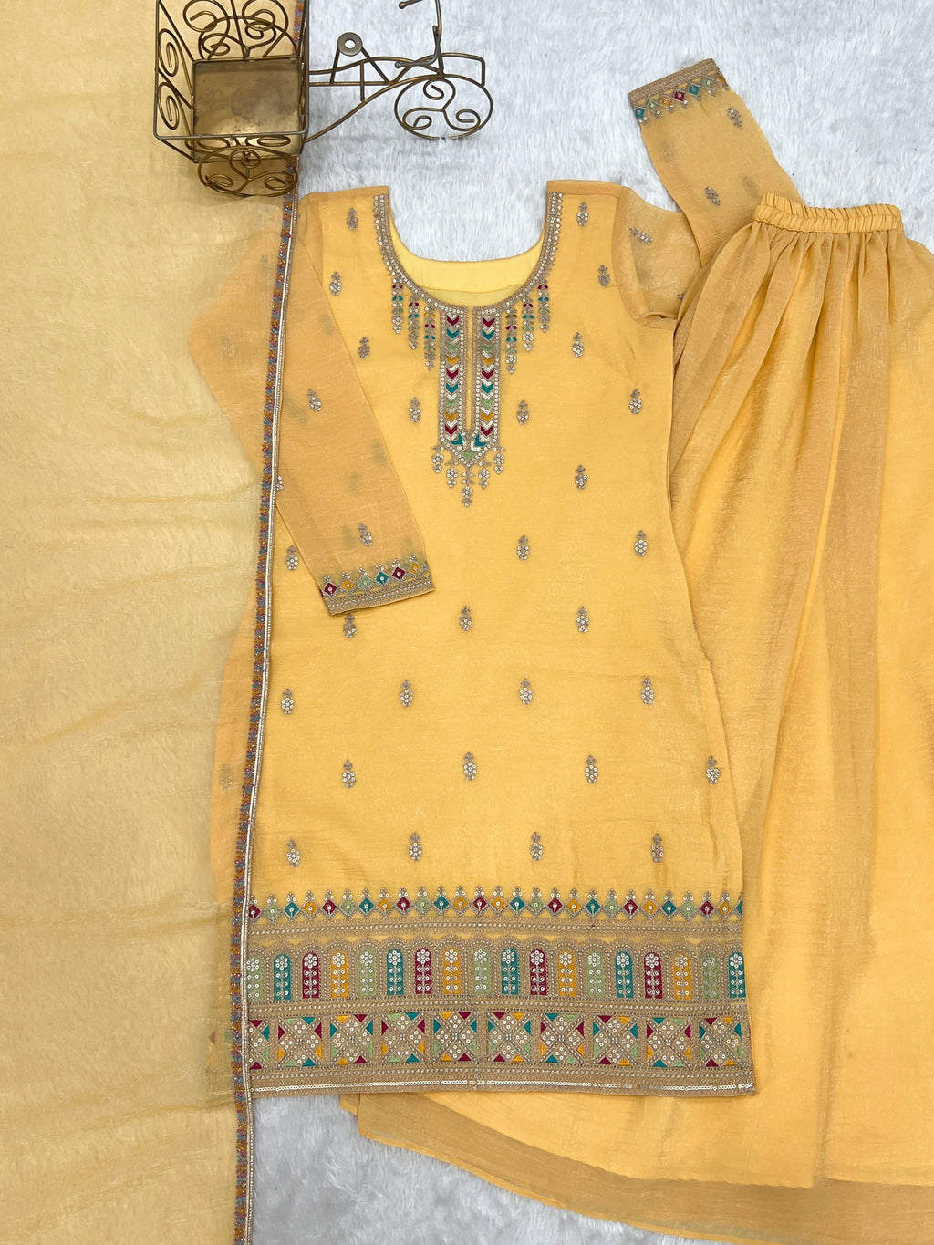 Yellow Soft Silk Sharara Set ClothsVilla