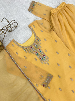 Yellow Soft Silk Sharara Set ClothsVilla