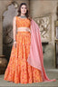 Yellow Tabby Organza Lehenga set