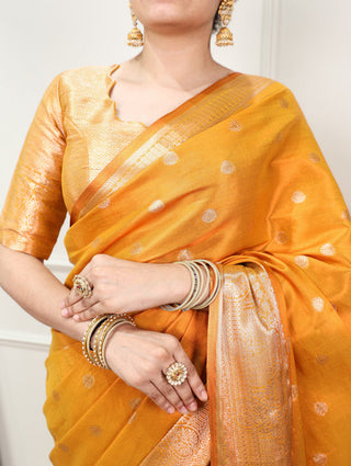 Yellow Traditional Kasavu Saree ClothsVilla