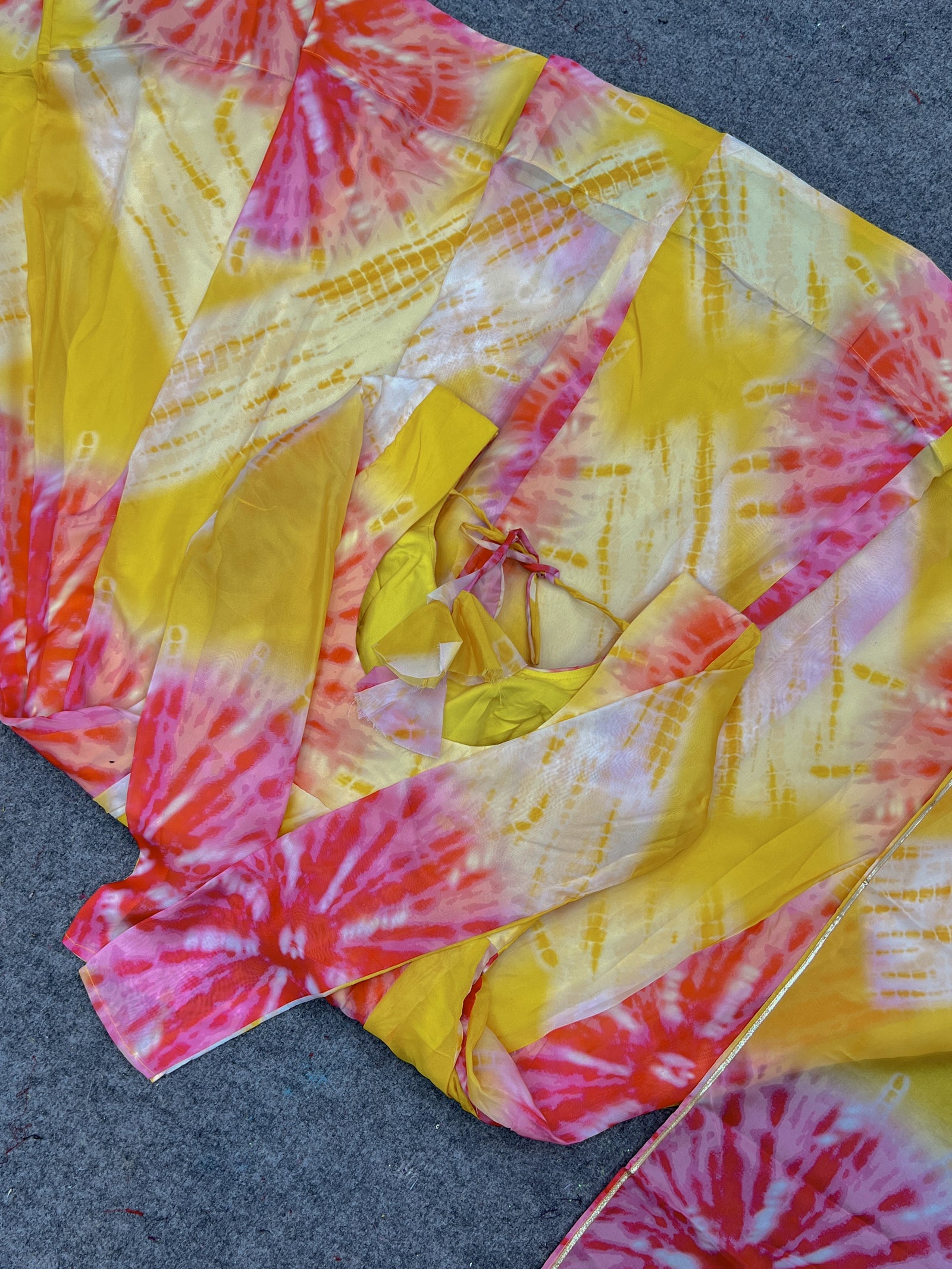 Yellow Vibrant Anarkali Organza Silk Gown with Dupatta & Pant Set – Perfect for Festivities