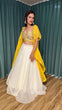 Load image into Gallery viewer, Yellow White Scorching Summer Georgette Lehenga Set with Real Mirror &amp; Dori Work — Color of the Season ClothsVilla