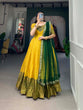Load image into Gallery viewer, Regal Yellow Zari Woven Kanjivaram Gown with Net Dupatta ClothsVilla