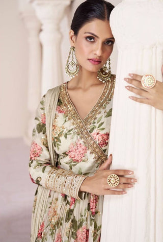 Yellowish Orange Luxurious TB Silk Embroidered Gown with Chinon Dupatta ClothsVilla