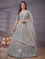 Sky Blue Soft Net Lehenga Choli with Thread & Sequin Embroidery ClothsVilla