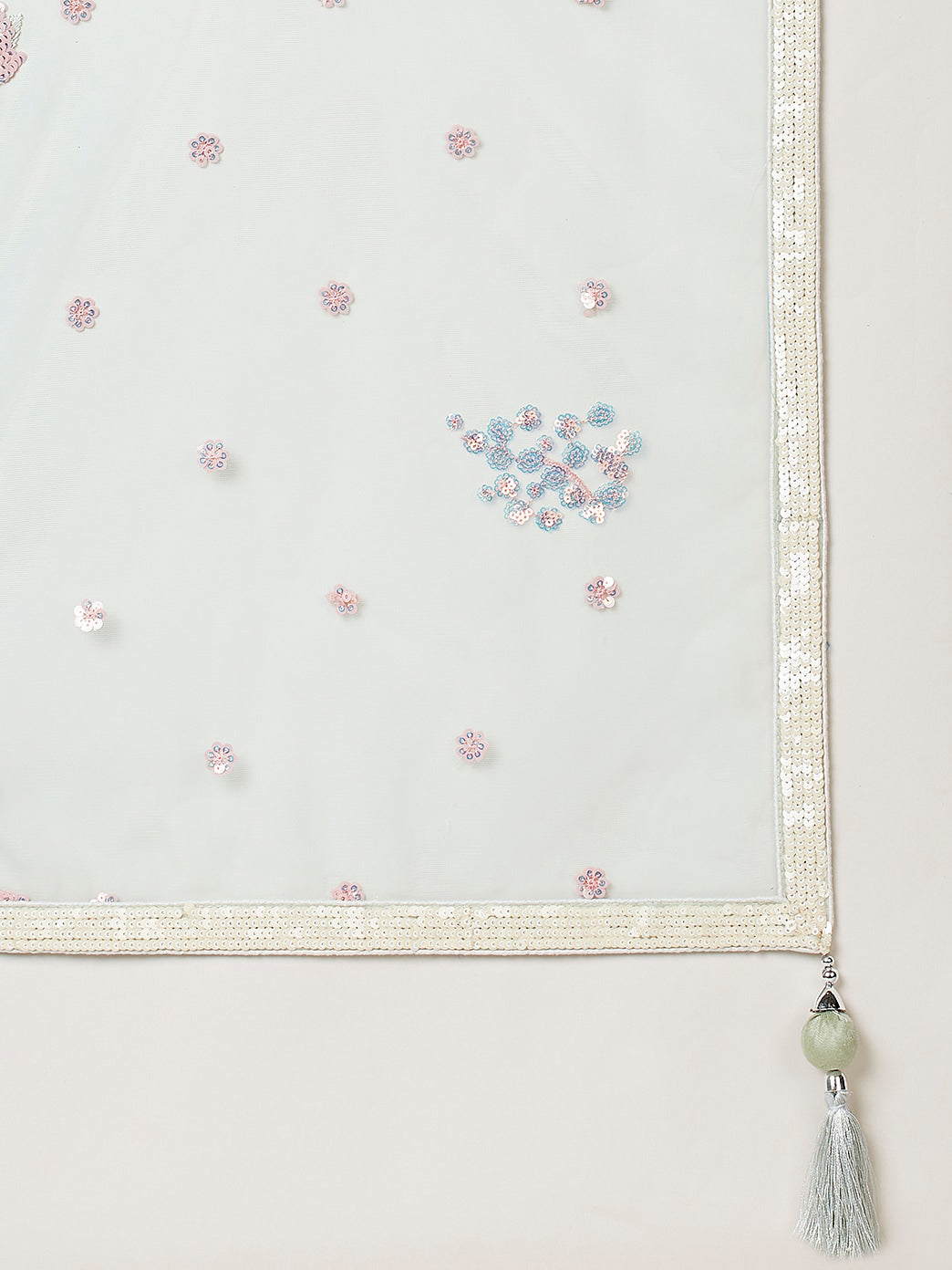 Sky Blue Soft Net Lehenga Choli with Thread & Sequin Embroidery ClothsVilla