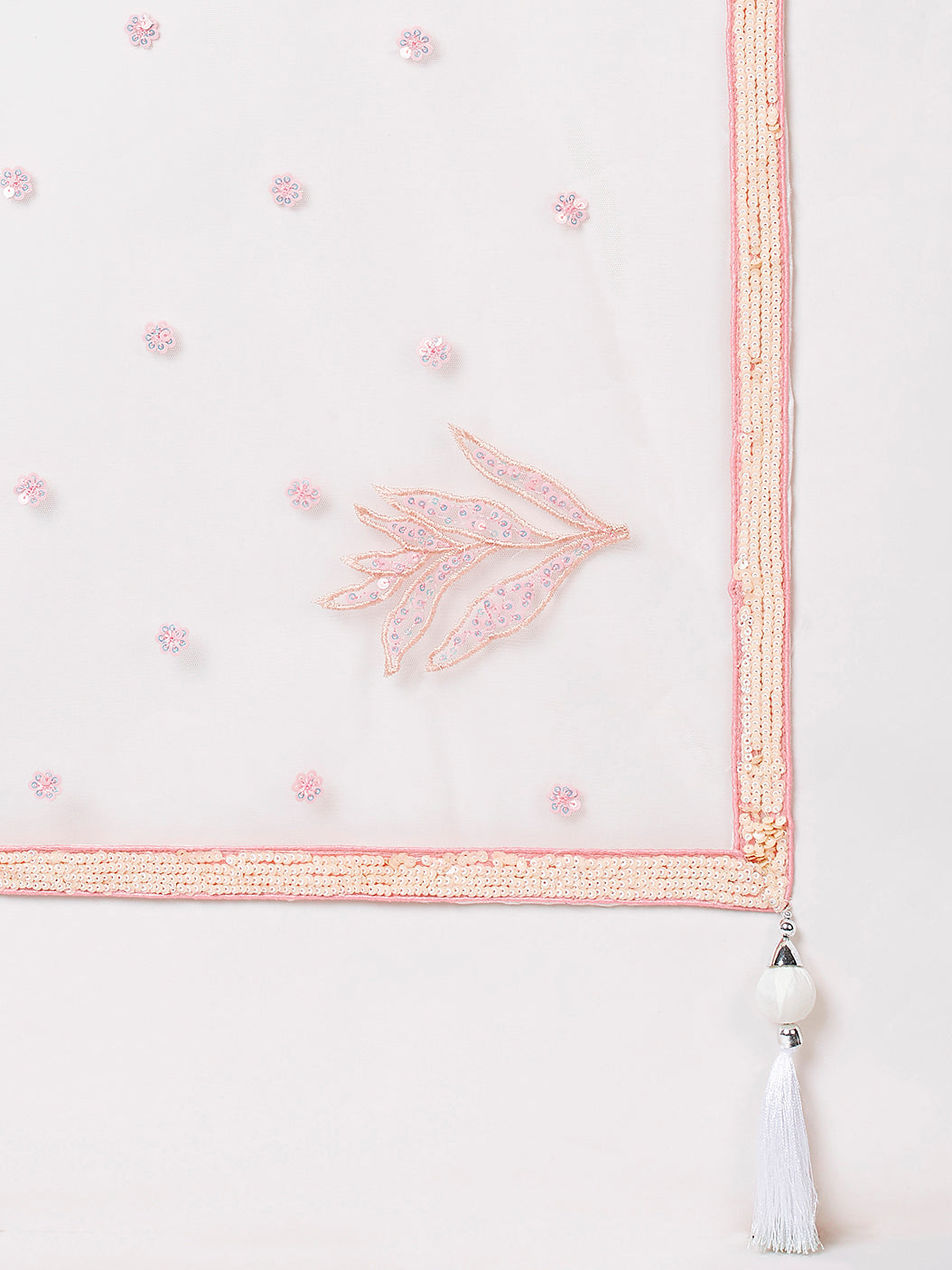 White Soft Net Lehenga Choli with Thread & Sequin Embroidery ClothsVilla