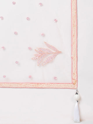 White Soft Net Lehenga Choli with Thread & Sequin Embroidery ClothsVilla