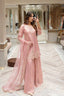 Silk-Finish Embroidered Palazzo Suit with Net Dupatta – Blush Pink, Lime Green, Aqua Blue & Lavender ClothsVilla