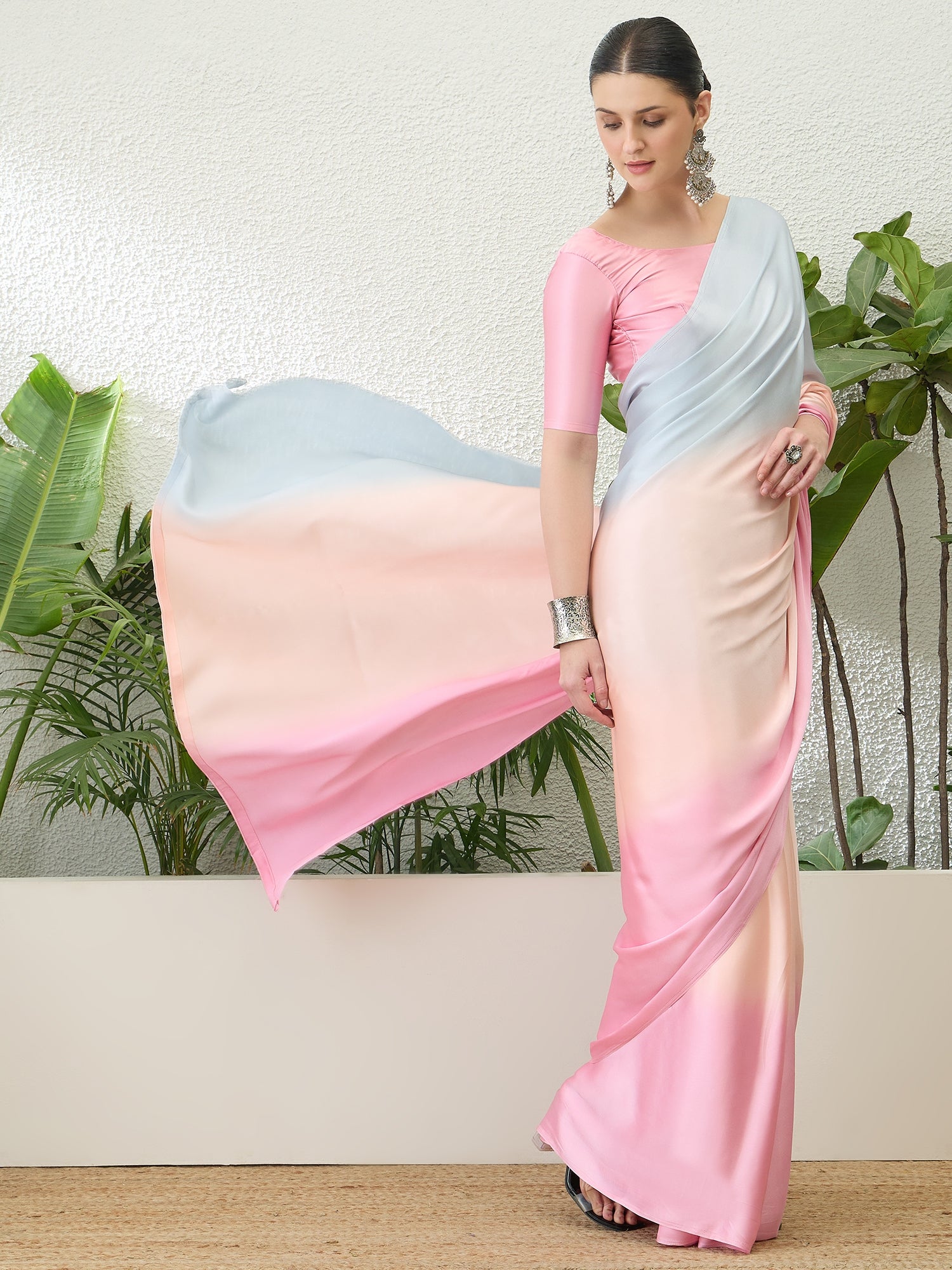 Zehvika Contemporary Semi Modal Saree for Special Occasions ClothsVilla