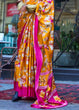 Load image into Gallery viewer, Zinnia Orange Elegant Satin Crepe Saree – A Perfect Blend of Luxury &amp; Grace ClothsVilla