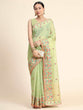 Load image into Gallery viewer, Gold Tissue Embroidered Panel Work Saree Pista Green Clothsvilla