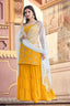 Mustard Yellow Semi Stitched Kurti And Sharara Set For Party Wear Clothsvilla