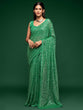 Load image into Gallery viewer, Lovely Mint Green Sequined Georgette Party Wear Saree ClothsVilla