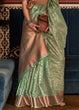 Load image into Gallery viewer, Fern Green Zari Woven Tissue Silk Saree Clothsvilla