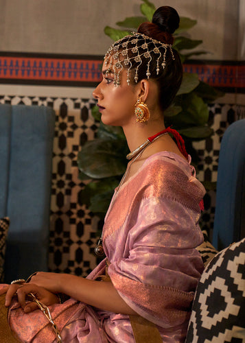 Fuchsia Pink Zari Woven Tissue Silk Saree Clothsvilla