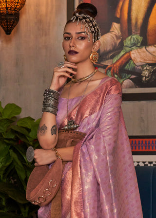 Fuchsia Pink Zari Woven Tissue Silk Saree Clothsvilla