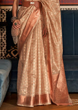 Load image into Gallery viewer, Beige Brown Zari Woven Tissue Silk Saree Clothsvilla