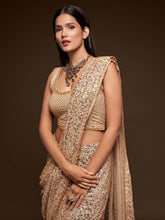 Load image into Gallery viewer, Awesome Ivory Sequined Georgette Party Wear Saree ClothsVilla