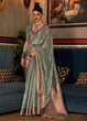 Load image into Gallery viewer, Viridian Green Zari Woven Tissue Silk Saree Clothsvilla