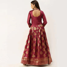 Load image into Gallery viewer, Maroon Color Soft Silk Box Cut Style Ready to Wear Gown ClothsVilla