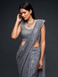 Load image into Gallery viewer, Amazing Slate Grey Sequined Georgette Party Wear Saree ClothsVilla