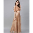 Load image into Gallery viewer, Peach color Net Lehenga with Heavy Embroidery, Zari and Thread work ClothsVilla