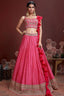 Impressive Pink Digital Print Chinnon Silk Engagement Wear Lehenga Choli ClothsVilla