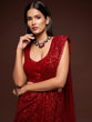 Load image into Gallery viewer, Hot Ruby Red Sequined Georgette Party Wear Saree ClothsVilla