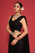 Load image into Gallery viewer, Adorable Black Sequined Georgette Party Wear Saree ClothsVilla