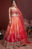Fabulous Orange Digital Print Organza Silk Engagement Wear Lehenga Choli ClothsVilla