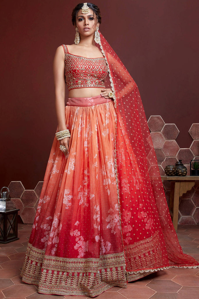 Buy Light Pink Printed Art Silk Engagement Lehenga Choli With Dupatta At  Designer Lehenga Choli