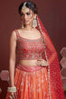 Load image into Gallery viewer, Fabulous Orange Digital Print Organza Silk Engagement Wear Lehenga Choli ClothsVilla