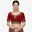 Load image into Gallery viewer, Maroon Velvet Heavy Bridal Lehenga Choli ClothsVilla