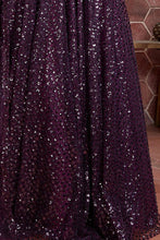 Load image into Gallery viewer, Wonderful Purple Sequins Embordered Soft Net Party Wear Lehenga ClothsVilla