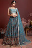 Outstanding Sky Blue Digital Print Chinnon Silk Party Wear Lehenga Choli ClothsVilla