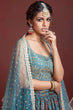 Load image into Gallery viewer, Outstanding Sky Blue Digital Print Chinnon Silk Party Wear Lehenga Choli ClothsVilla