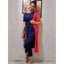 Navy Blue Color Maska Cotton Base Pant Style Salwar Suit with Georgette Dupatta ClothsVilla