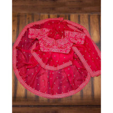 Load image into Gallery viewer, Neon Pink Organza Silk Saree with Heavy Embroidery Work ClothsVilla