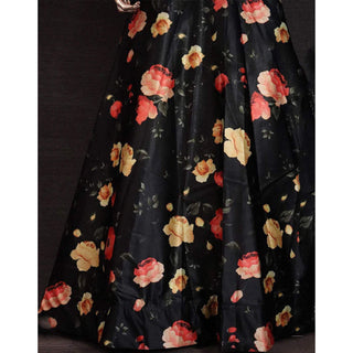 New Crop Top Lehenga with Printed Flower Design ClothsVilla