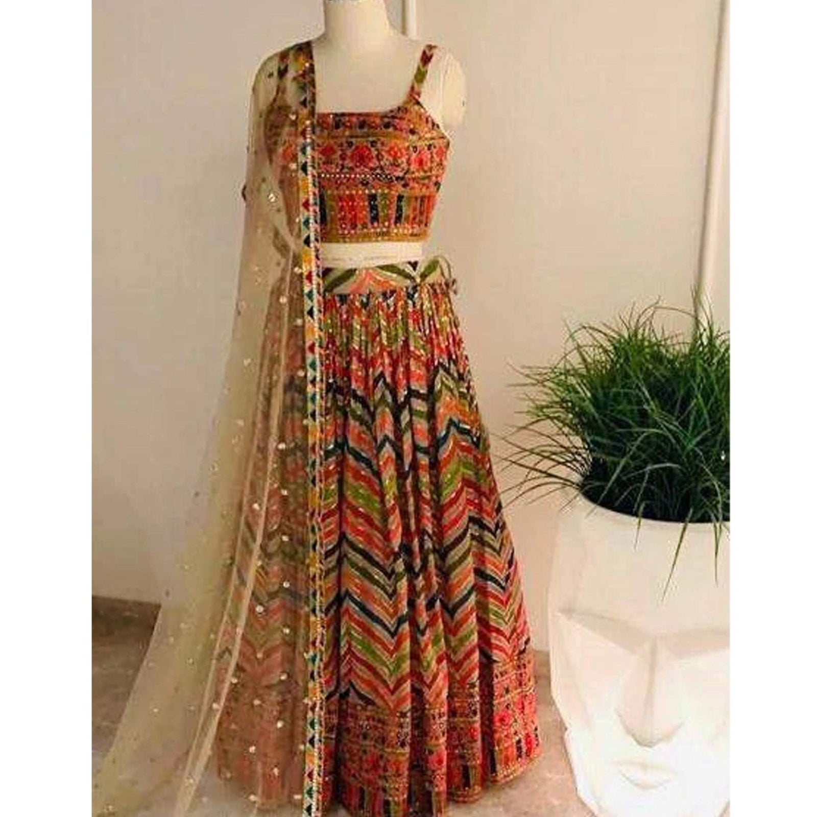 New Party wear Lehenga Choli with Dupatta ClothsVilla