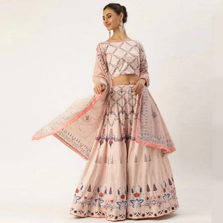 Off White Color Vaishali Silk Lehenga Choli with Maslin Dupatta ClothsVilla