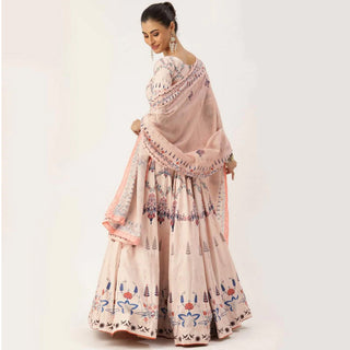Off White Color Vaishali Silk Lehenga Choli with Maslin Dupatta ClothsVilla