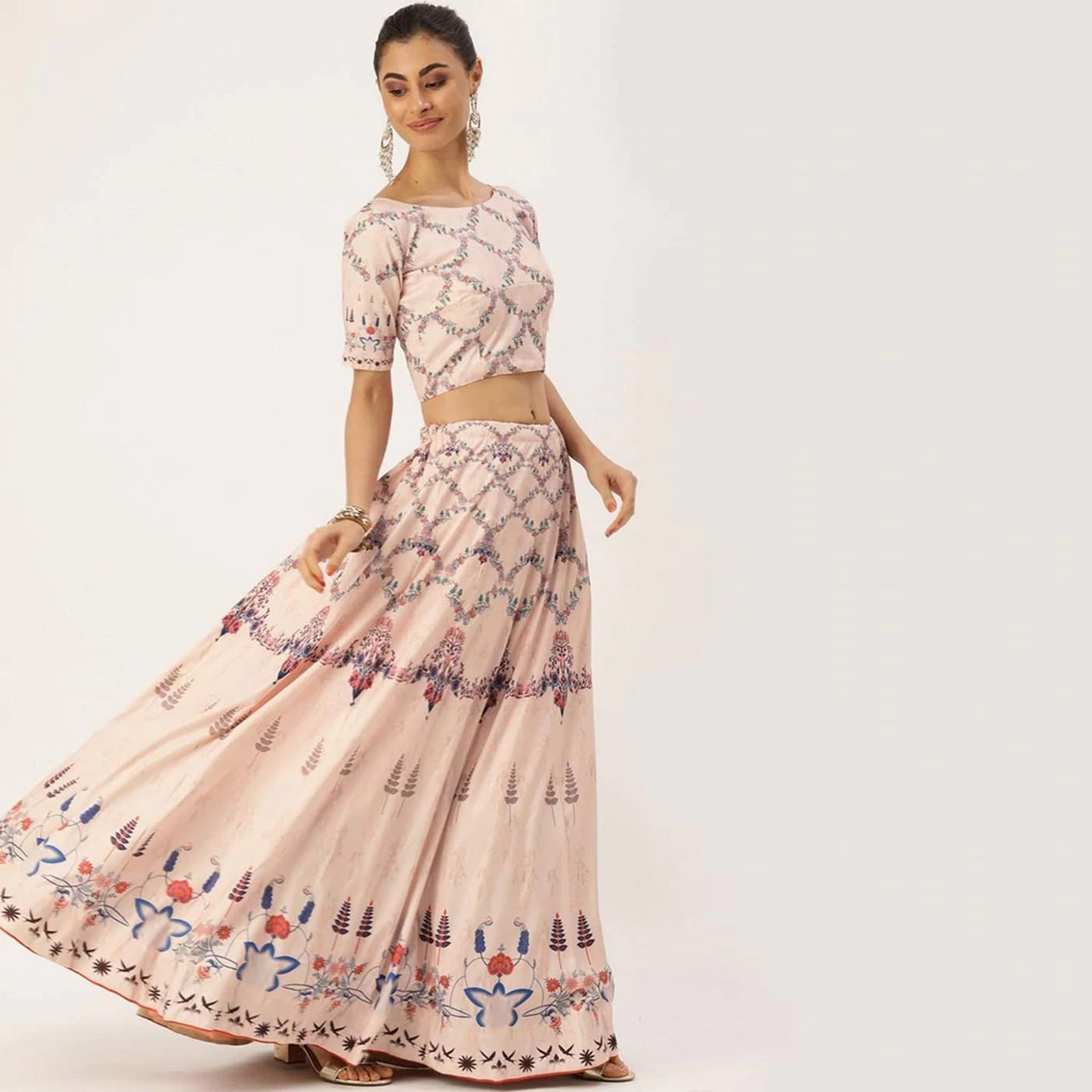 Off White Color Vaishali Silk Lehenga Choli with Maslin Dupatta ClothsVilla