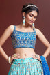 Load image into Gallery viewer, Amazing Sky Blue Digital Print Chinnon Silk Engagement Wear Lehenga Choli ClothsVilla