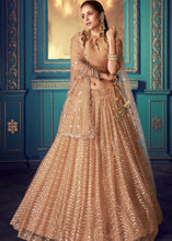 Load image into Gallery viewer, Sepia Beige Designer Soft Net Lehenga Choli with Sequin work Clothsvilla