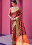 Carmine Red Woven Patola Silk Saree Clothsvilla